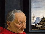 Paris Louvre Painting 1490 Domenico Ghirlandaio - Portrait of an Old man with a Young Boy 